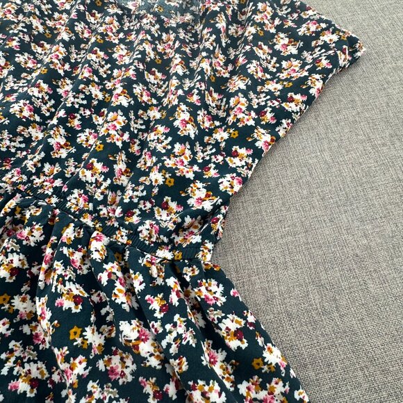 Cotton On Floral Summer Dress Cinched Waist Viscose XS Cap Short Sleeves - Picture 7 of 10